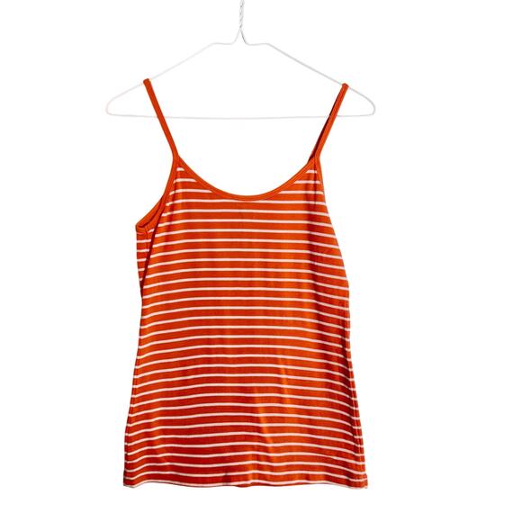 Banana Republic orange & white striped cami tank top large - Picture 1 of 3